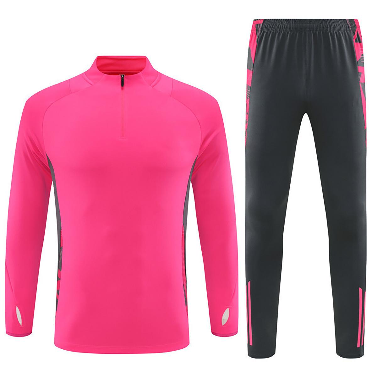 

German Pink Half Zipper Training Uniform Soccer Uniform Jacket Support Customized Printing Number M розовый