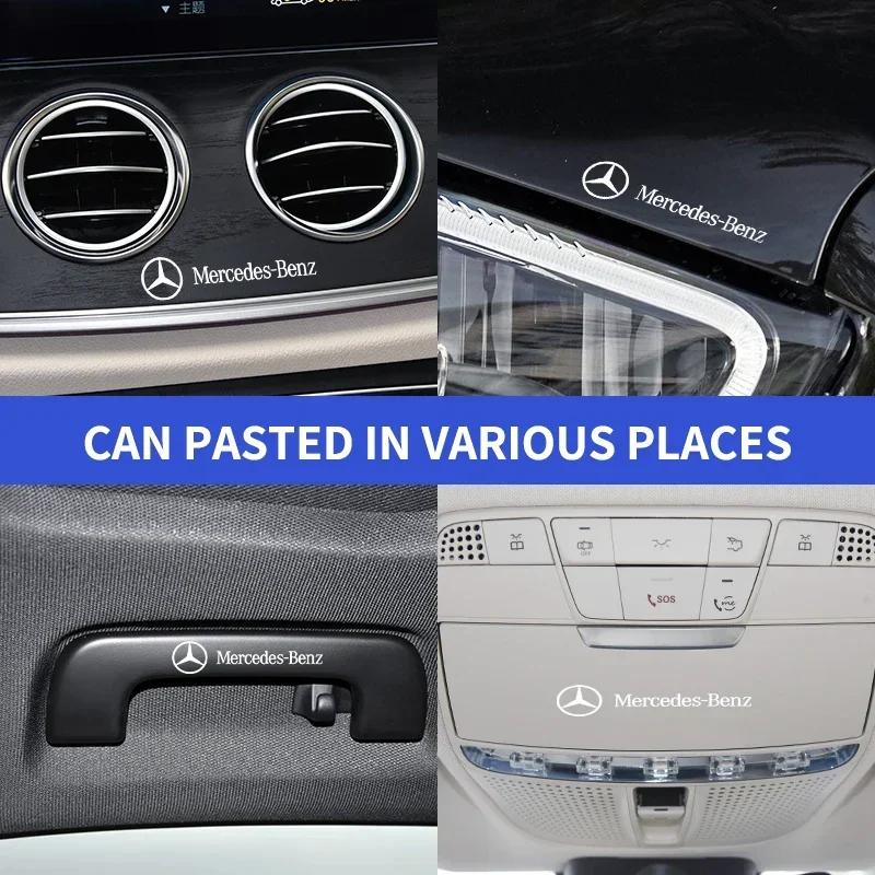For Benz SW222Car Emblem Logo Decorative Stickers Badge Decal For Mercedes Benz AMG W176 W202 W204 W205 W210 W211 W212 CLA CLK CLS GLA GLC