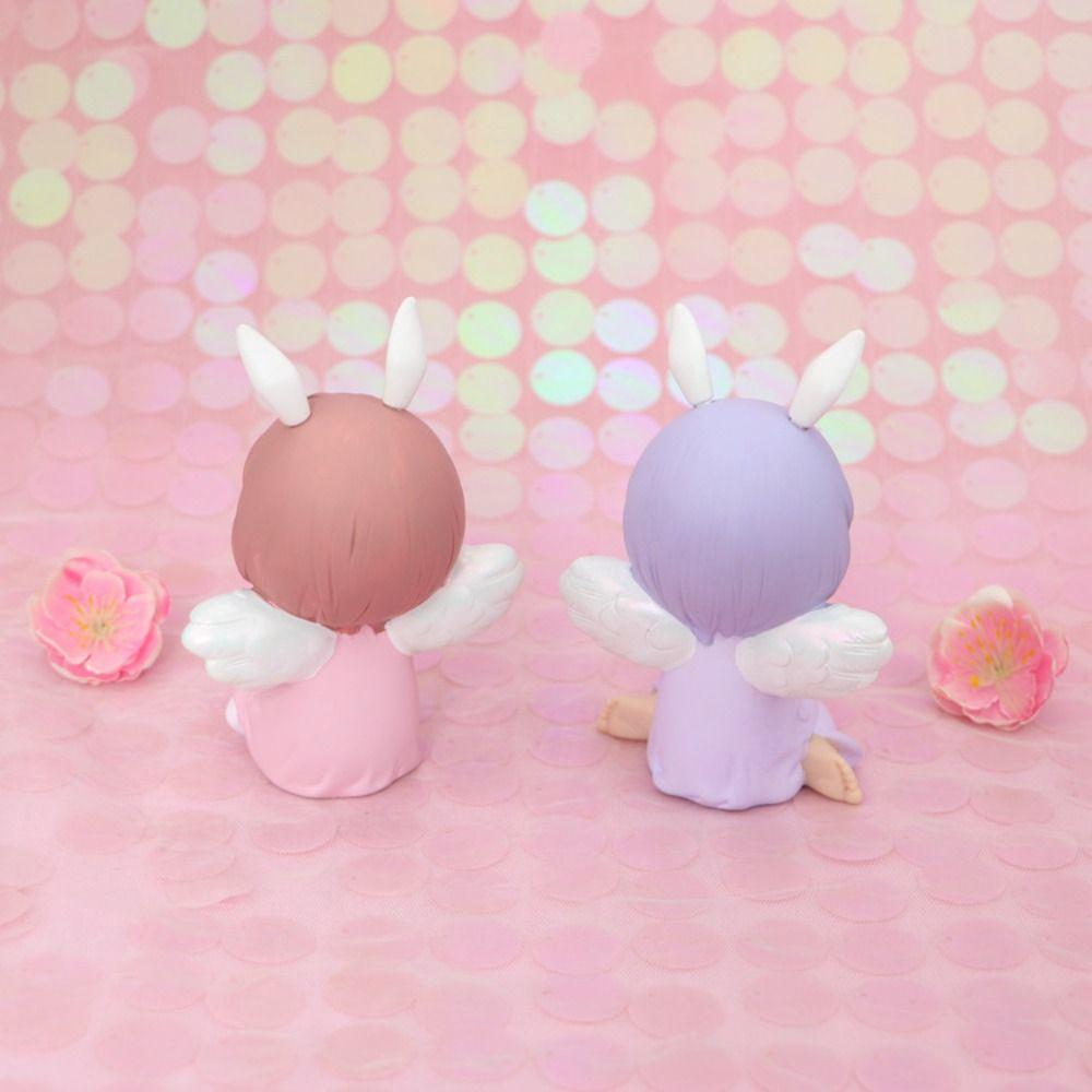 Růžová fialová soška anděla dívka dívka víla ozdoby kawaii pryskyřice dívka ozdoby domácí dekorace