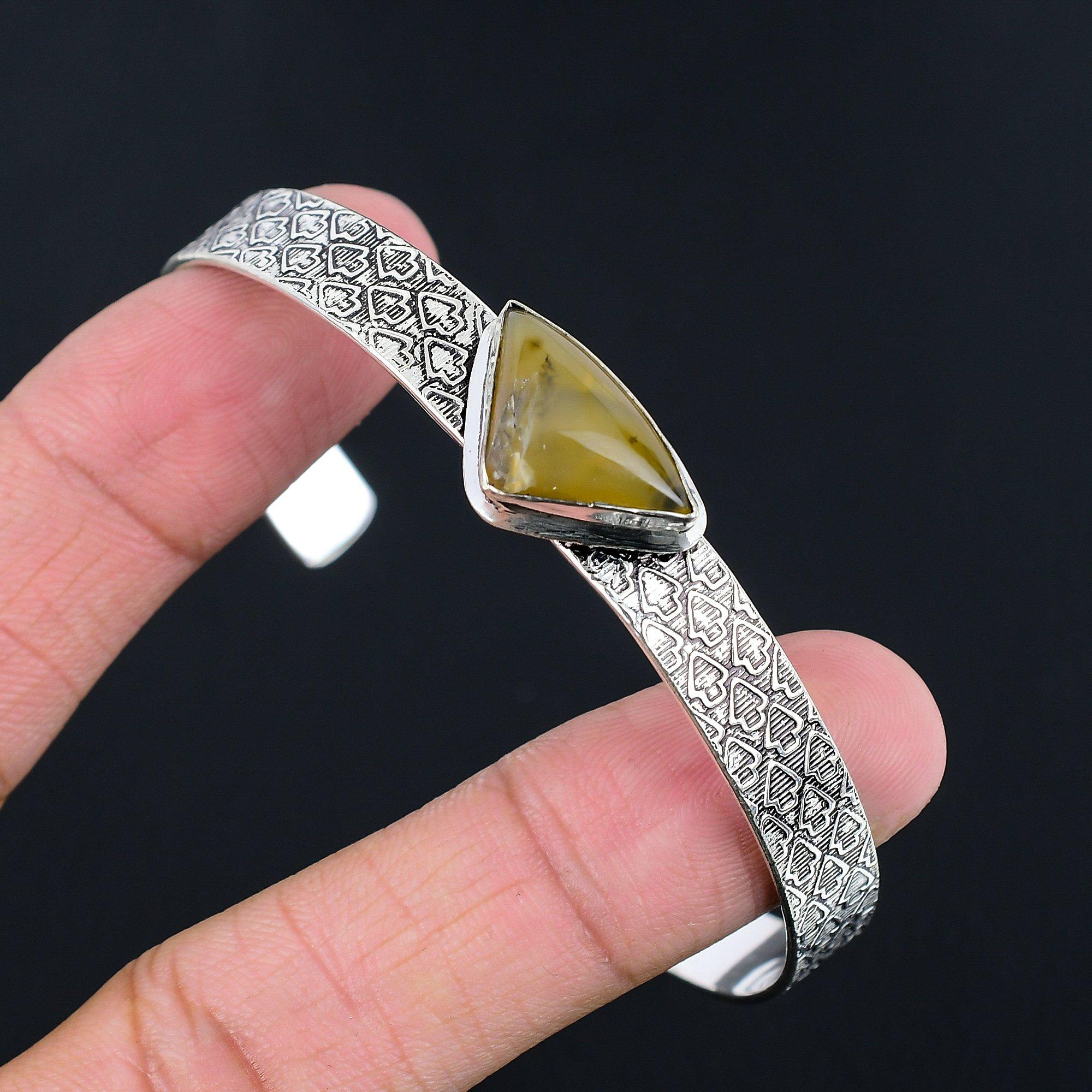 

Свадебный подарок для нее Браслет из серебра 925 пробы с натуральным камнем агатом из Монтаны, регулируемый Adjustable