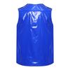 S-3XL Men Vinyl Waterproof Reusable Tank Top Round Neck Sleeveless Press Buttons At Shoulder and Sides for Gymnastics Workout Exercise