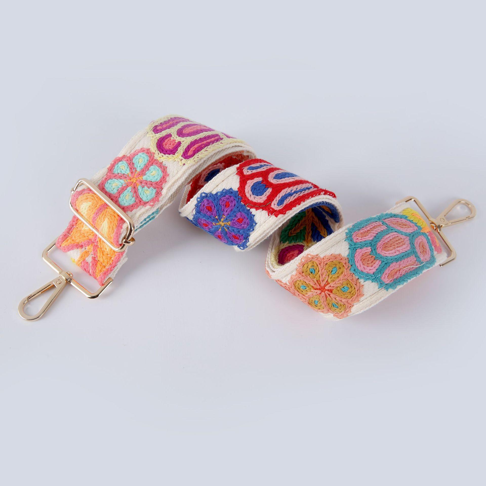 

New Versatile Women s Bag Strap Bohemian Embroidered Webbing Crossbody Strap Adjustable Length Single Shoulder Strap Accessories