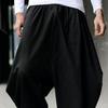 Pantaloni Harem Cavallo Basso Monocolore Coulisse Vintage Vita Media Caviglia Legata Larghi per Performance