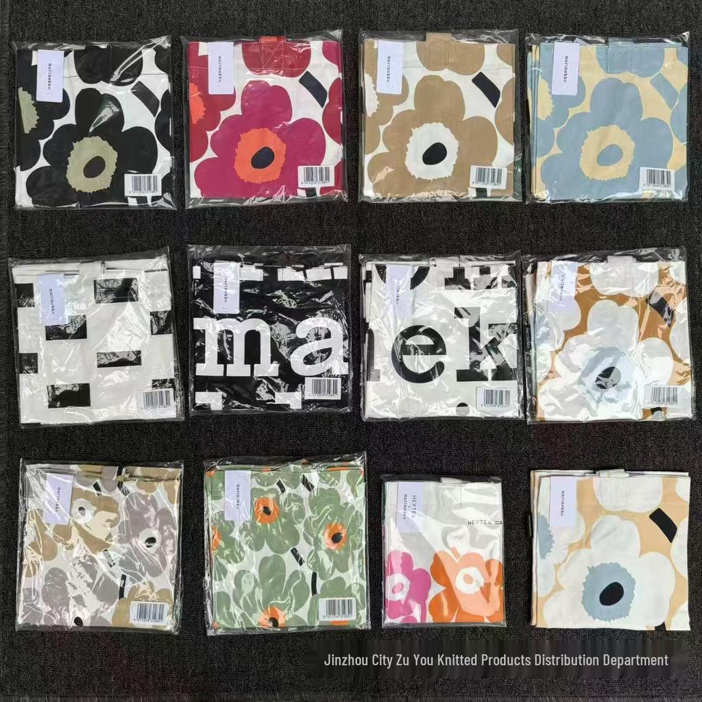 Eco-Friendly Finnish Floral Canvas Shoulder Bag: Minimalist, Large Capacity Tote for Women