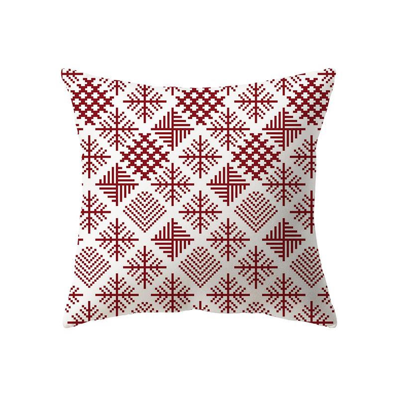 Christmas Theme Snowflake Print Pattern Cushion Cover Home Living Room Sofa Decoration Pillow Pillow Cover