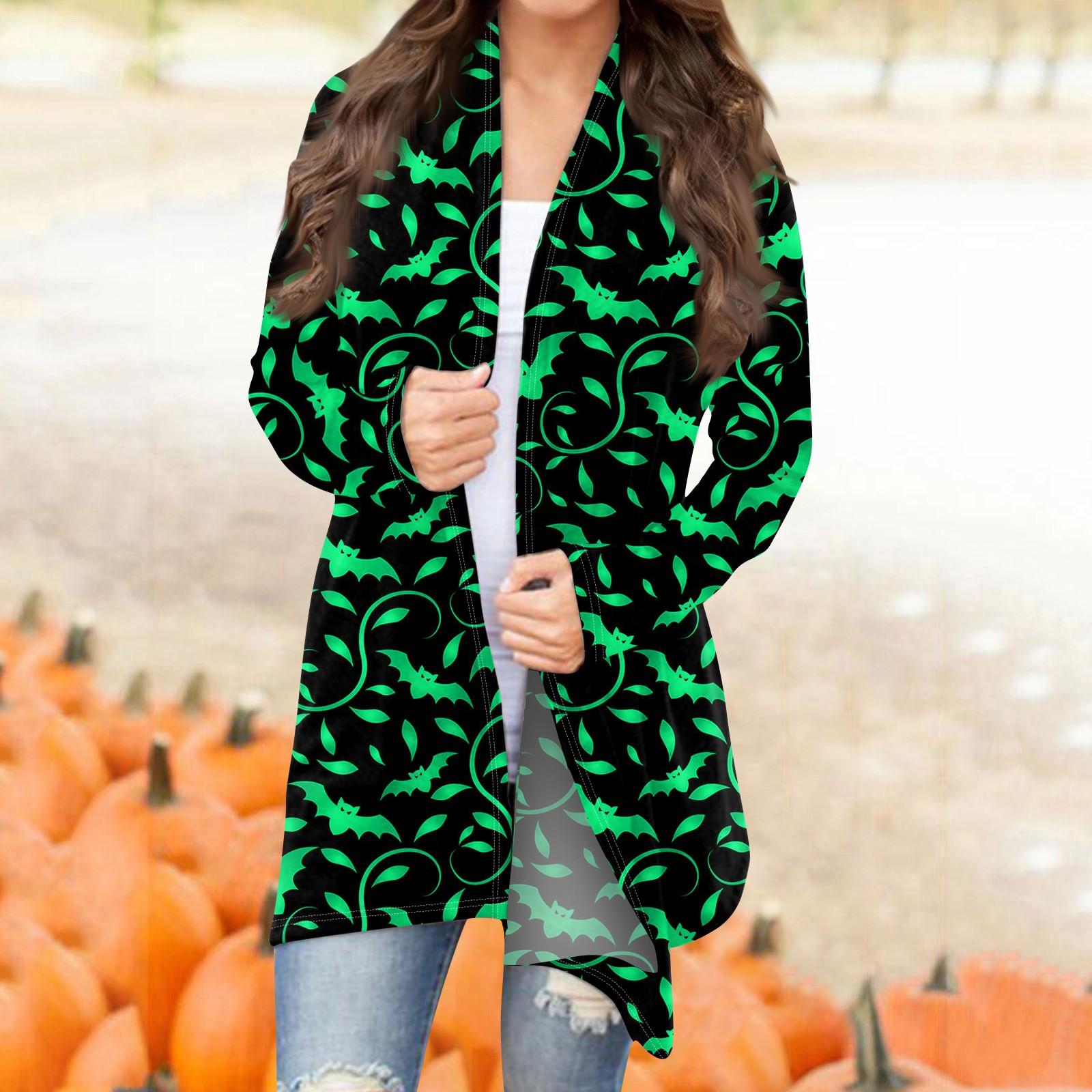 

Женский кардиган с длинным рукавом и принтом спереди, легкая куртка с принтом XXXXXL зелёный
