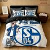 Schalke Fanartikel Benutzerdefinierter Namensmuster Bettwäsche Steppdecke Set Bettbezug Kissenbezug Heimgeschenk(1 Bettbezug + 2 Kissenbezüge, ohne Füllung)