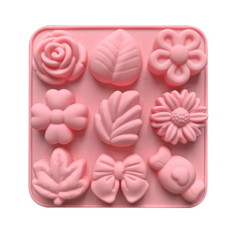 1PC different flower and plant shape food grade silicone mold, chocolate candy jelly jelly mold DIY handmade mold