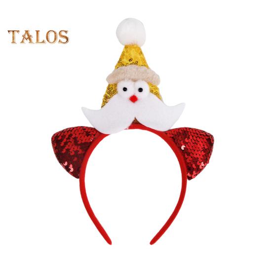 1/7 Pcs Christmas Headband Festive Santa Hat Reindeer Antler Headpieces Xmas Party Costume Hairhoop Accessory for Women Adults Kids