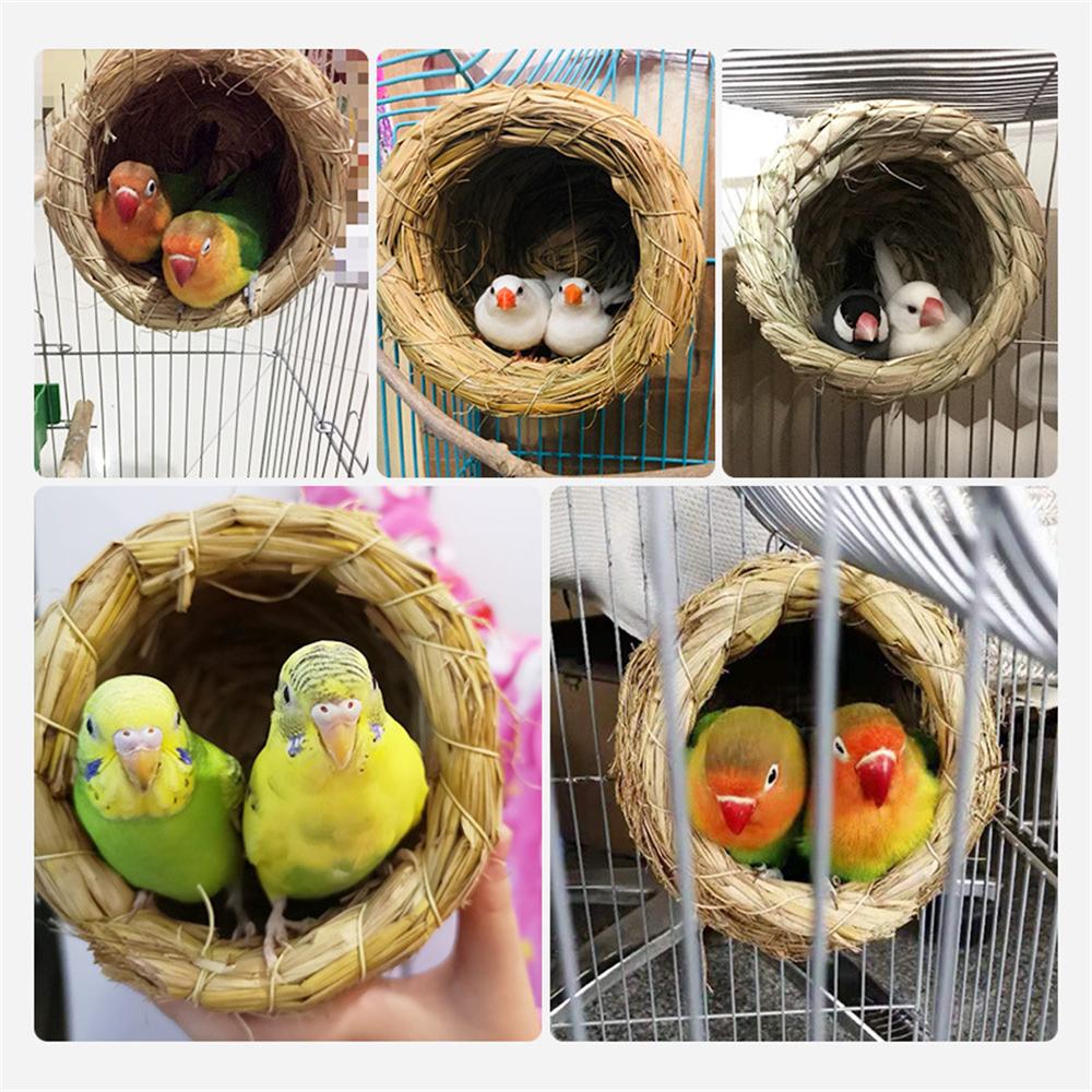 2025 Parrot Nest Straw Bird Nest Natural Handmade Warm Pigeon House Bedroom Courtyard Bird Cages Supplies Bird Cage Accessories
