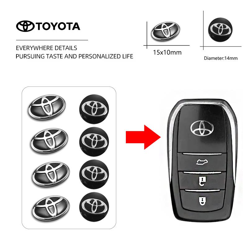 5/10 Stuks Auto Afstandsbediening Sleutel Sticker Auto Embleem Decoratie Decal Voor Toyota 86 Prado Camry Yaris RAV4 CHR Mirai Supra Alphard Corolla