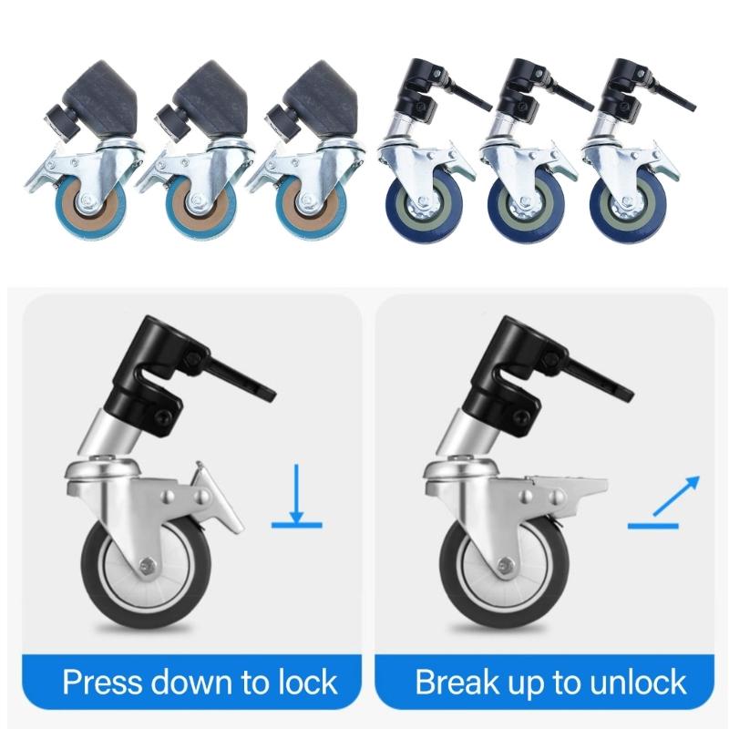Heavy Duty Rolling Light Stand with Swiveling Casters 360 Degree Rotating for Photographers and Video Production Teams
