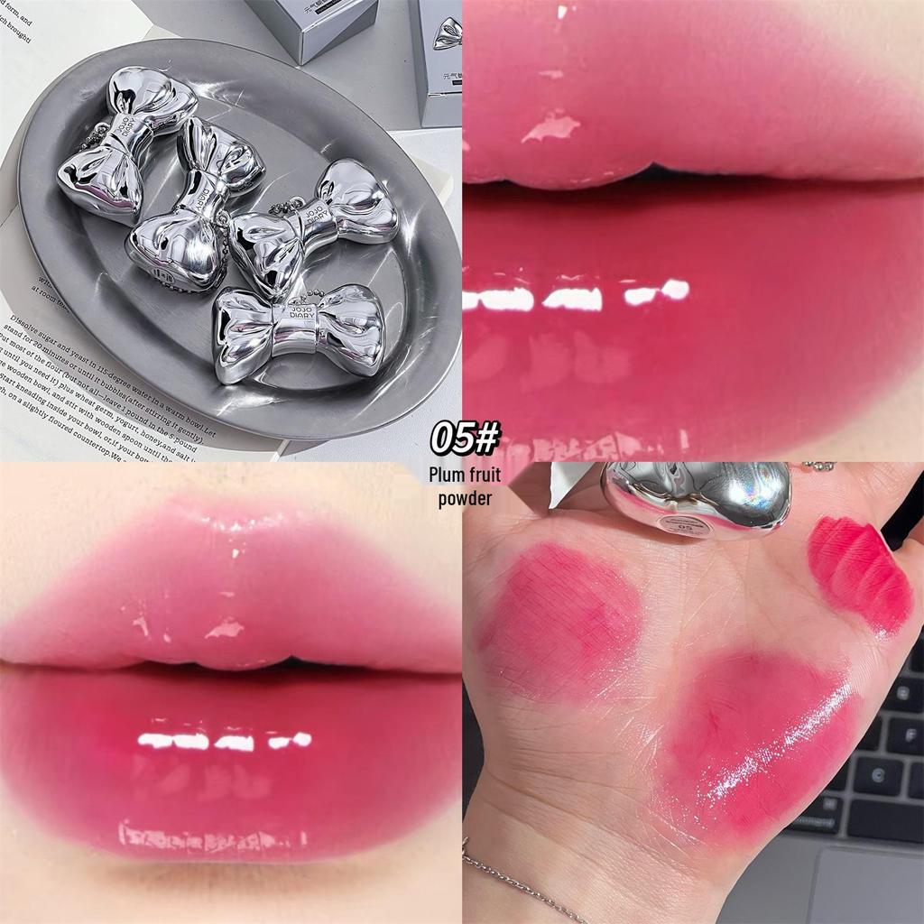 JOJO DIARY Energetic Mirror Lip Glaze: Brightens Yellow Skin, Natural Look, Watery Glass Finish, Student Lipstick.