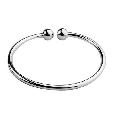 Bracciale aperto con perline d'argento stile coreano da donna