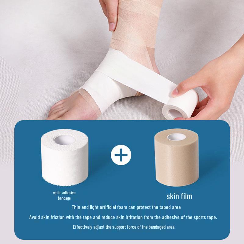 White Cotton Sports Tape: Wrist & Ankle Support with Serrated Edge.