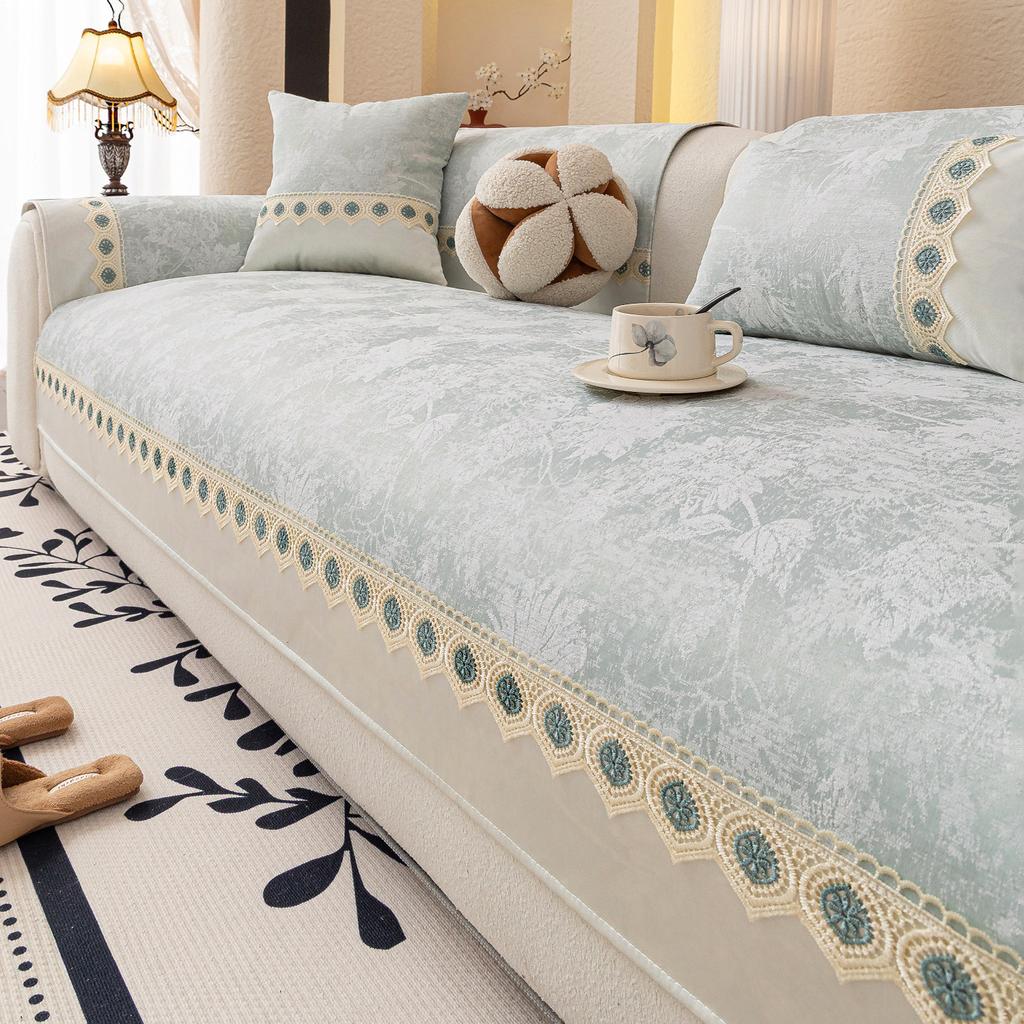High-End Light Luxury Sofa Cover  New Skin-Friendly Chenille All-Season Universal Leather Sofa Cover Cushion Fixed Non-Slip