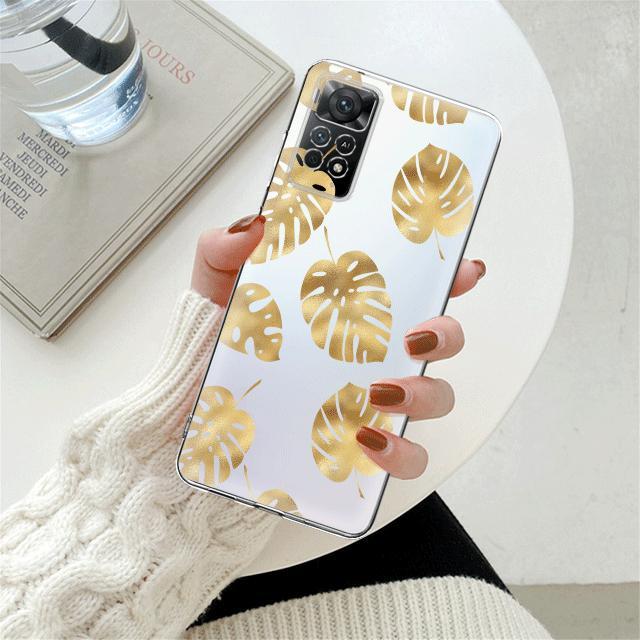 

Винтажный прозрачный чехол с листьями и зелеными растениями для Xiaomi Redmi Note 12 7 8 9 8t 11t 8 10 Pro 9s 10s 11 11s для Mi 9a 9 9c 9t 10 10c K40 Redmi K40