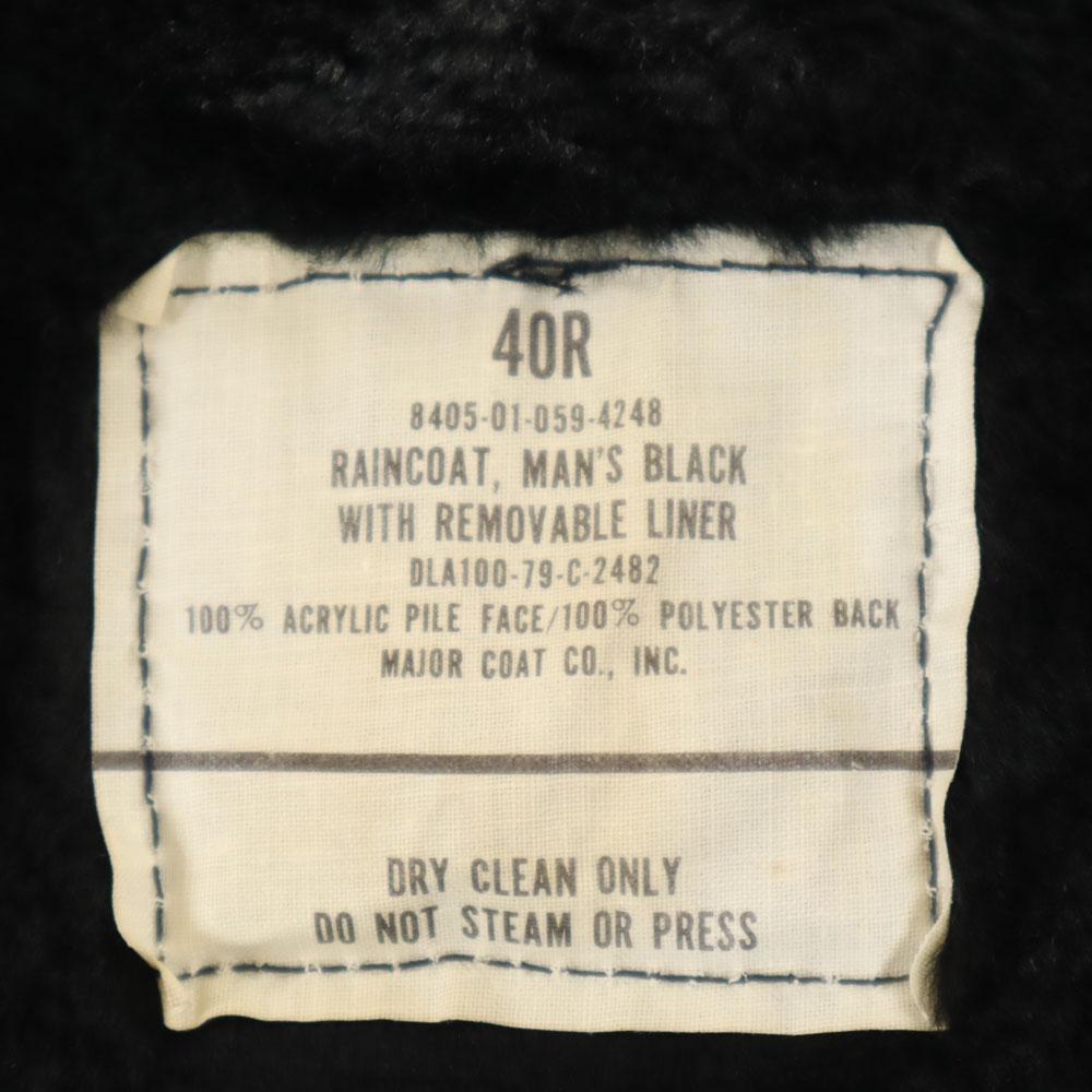 US NAVY 70s Vintage DLA All Weather Coat Raincoat 40R With Liner Men's Used