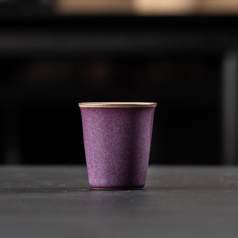 

Jun kiln purple high-grade ceramic building cup tea cup tea cup master cup kung fu tea set cover bowl teapot fair cup