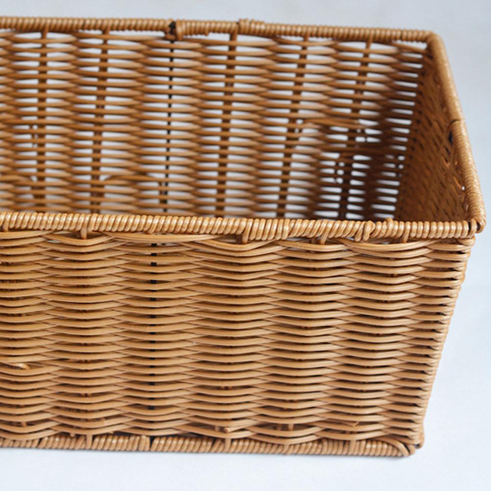 

1Pcs 30x20x12cm Handwoven Rattan Storage Basket Multi Use Organizer Basket for Kitchen Bathroom Fridge Toilet Supermarket Food Size 2