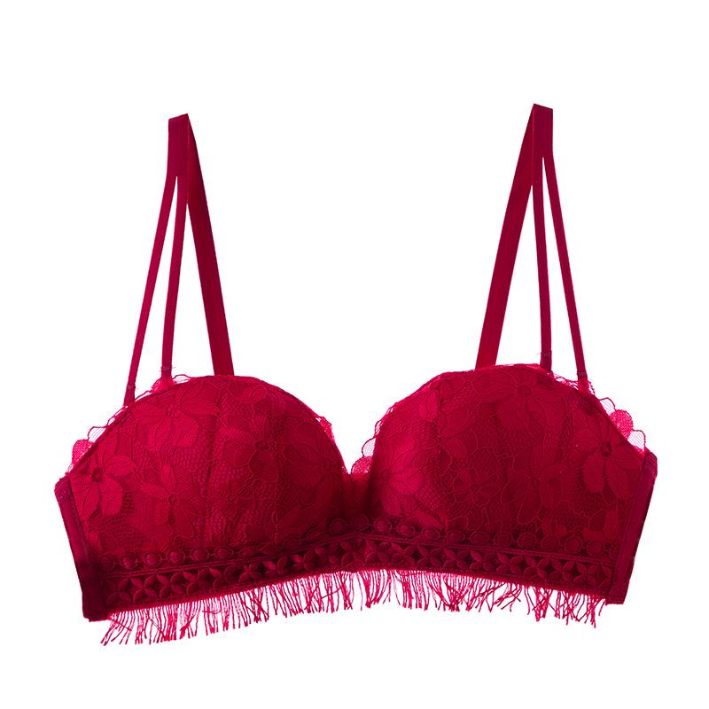 Spitzen-Bandeau-Push-Up-BH mit doppelten Trägern