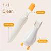 2-in-1 Cute Duck Shaped Double-head Design Cleaning Clip Dust Stain Removal Shovel - Bathroom Cleaner Tool With Drainage Hole