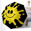 1pc smiley sun Automatic Folding Umbrella, Heavy Duty 8 Rib Iron Frame,  Suitable for Travel, Daily Use, Birthday, Decor Gift  54