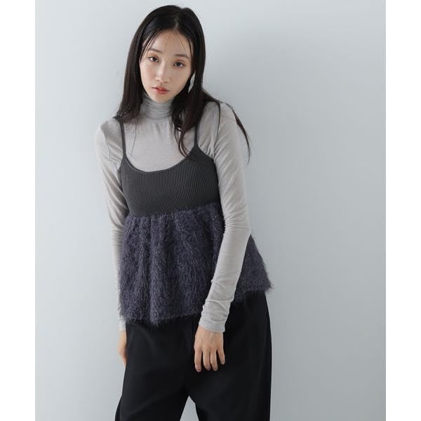 Natural Beauty Basics Popcorn Shaggy Knit Sweater, Camisole, Women's, Off-White