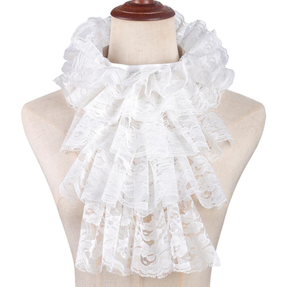 Viktorianischer Spitzenkragen - Elegantes Abnehmbares Rüschenhalsband für Historische Kostüme