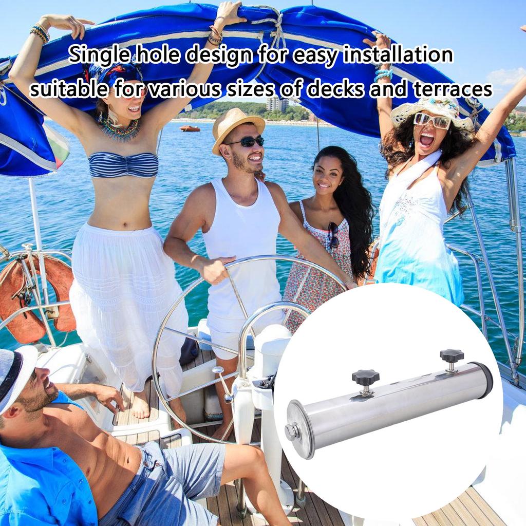 Multiuse Parasol Base Stand Bracket Sleeve Tube for Patios Umbrella Holder with Secure Screw Gaskets Design Easy Install