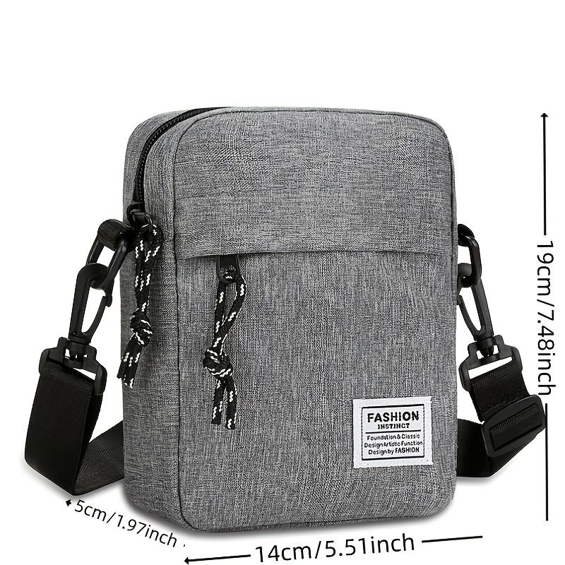 Herren Stilvolle Graue Nylon Umhängetasche - Kompakte Lässige Schulter Messenger mit Verstellbarem Riemen & Mehreren Reißverschlusstaschen für den Täglichen Gebrauch