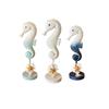Sea Horse Figurines Decor Ornament Sculpture Nautical Minimalist Seahorse Statue Wooden Coastal for Bar Table Home Indoor Party