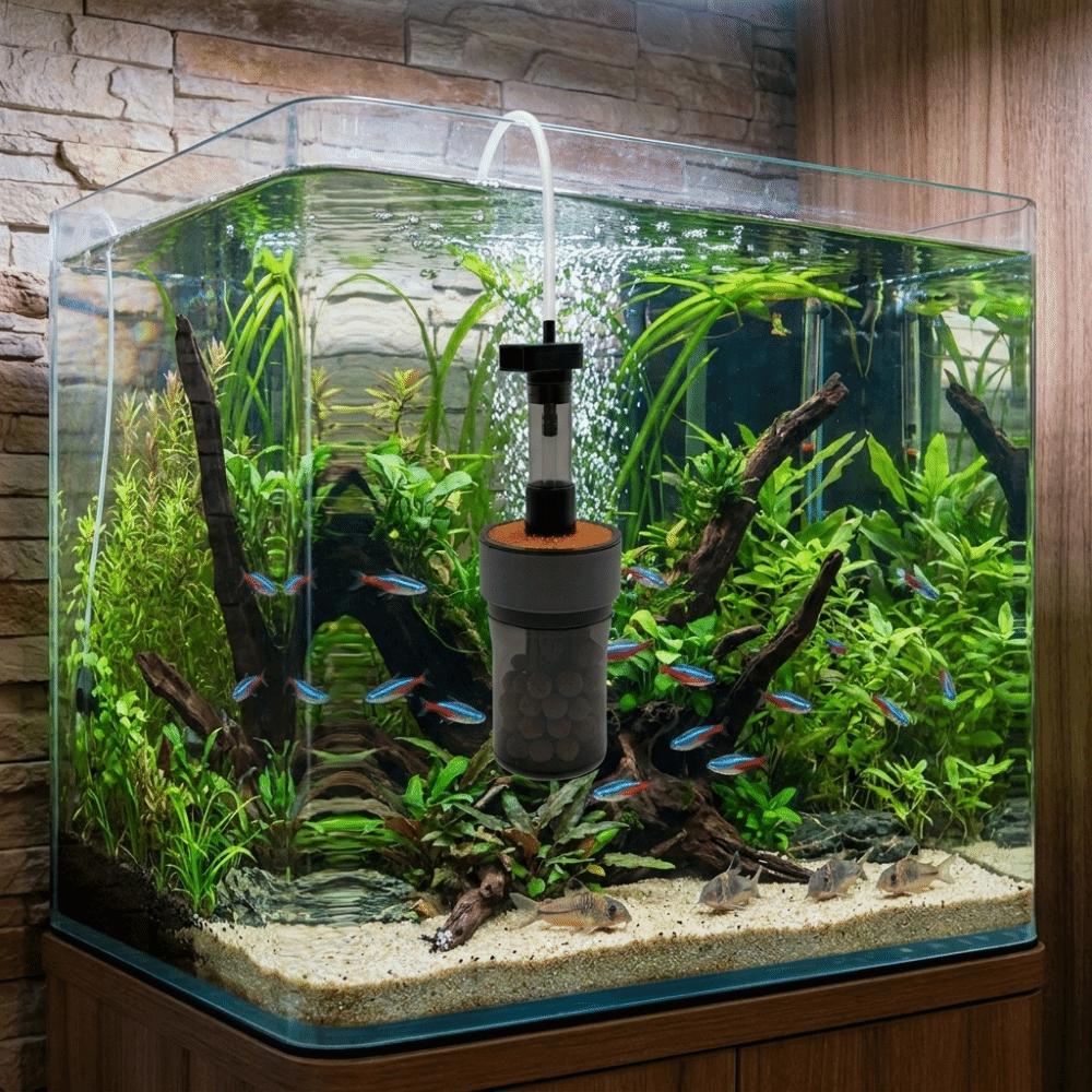 Efficient Fish Tank Filter Detachable Air Pump Driven Aquarium Protein Skimmer with Suction Cup Pneumatic Filter Aquariums
