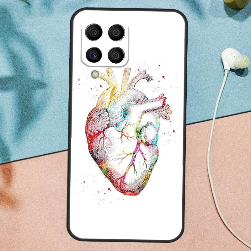 Human Heart Anatomy Case For Samsung Galaxy M54 M14 M34 M13 M53 M56 M52 M32 M16 M11 M21 M31 M35 M12 M15 M36 M55