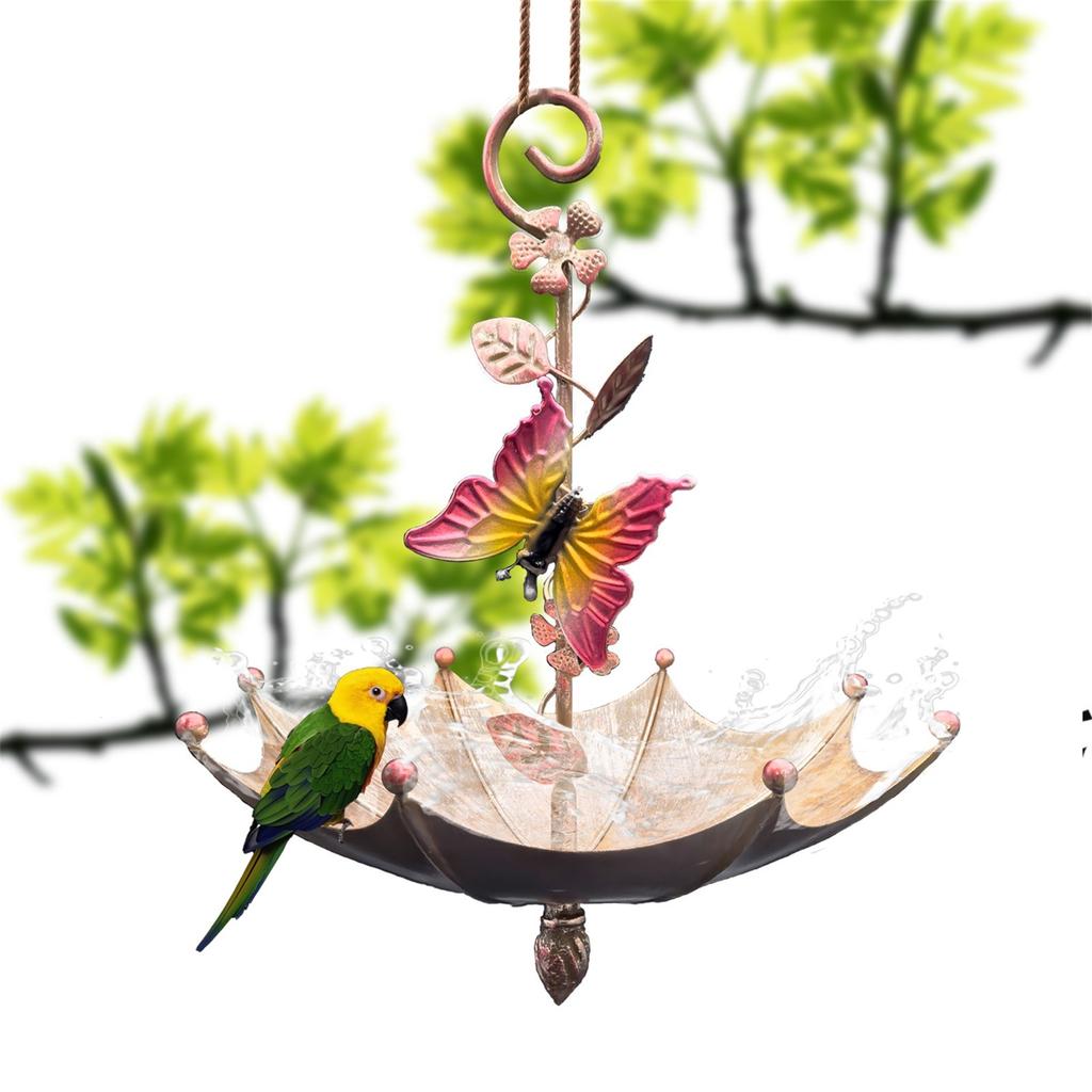 Umbrella Bird Feeder Garden Patio Hanging Metal Crafts