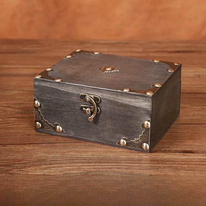 Vintage Girl Wooden Storage Box With Lid Jewelry And Organization Accessories