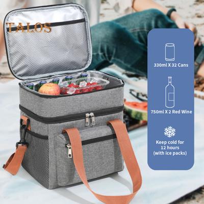 Isolierte Lunchtasche, 550 ml, auslaufsichere Kühltasche mit Netztaschen, Thermische Lebensmittel-Tragebox für die Arbeit, Schule, Picknick