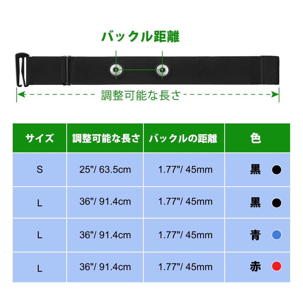 CooSpo E2 Ersatz-Brustgurt für Herzfrequenz Kompatibel mit und 45mm Abstand Sensoren, Wahoo, Polar, Garmin, Orangetheory,