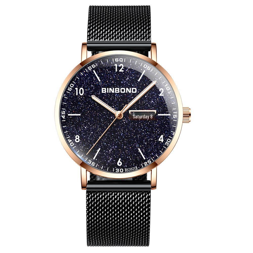 Men's Waterproof Ultra-Thin Quartz Watch - Automatic Mechanical, Trendy for Junior High Students