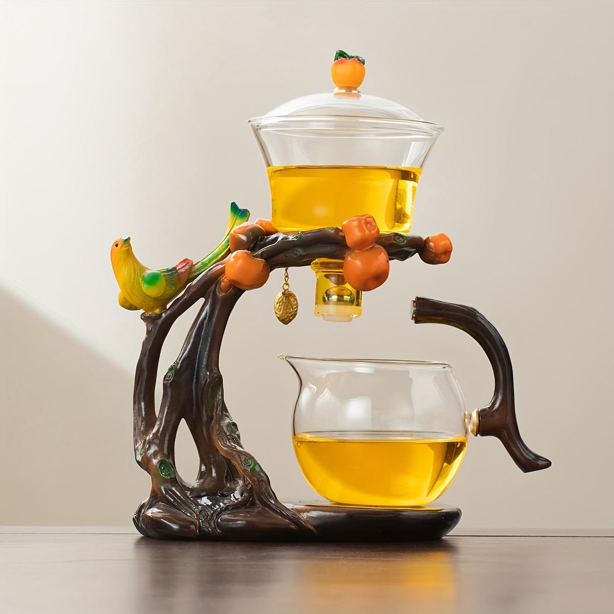 

Эко-вдохновленный стеклянный чайник с имитацией дерева - Магнитный инфузор в одно касание | Декор природы, Защита от проливания, Церемониальный чайный набор