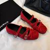 Fashion Internal Elevation 6CM Women Mary Jane Shoes Fashion Butterfly-knot Single Shoes Ladies Casual Street Style Dress Red Pumps