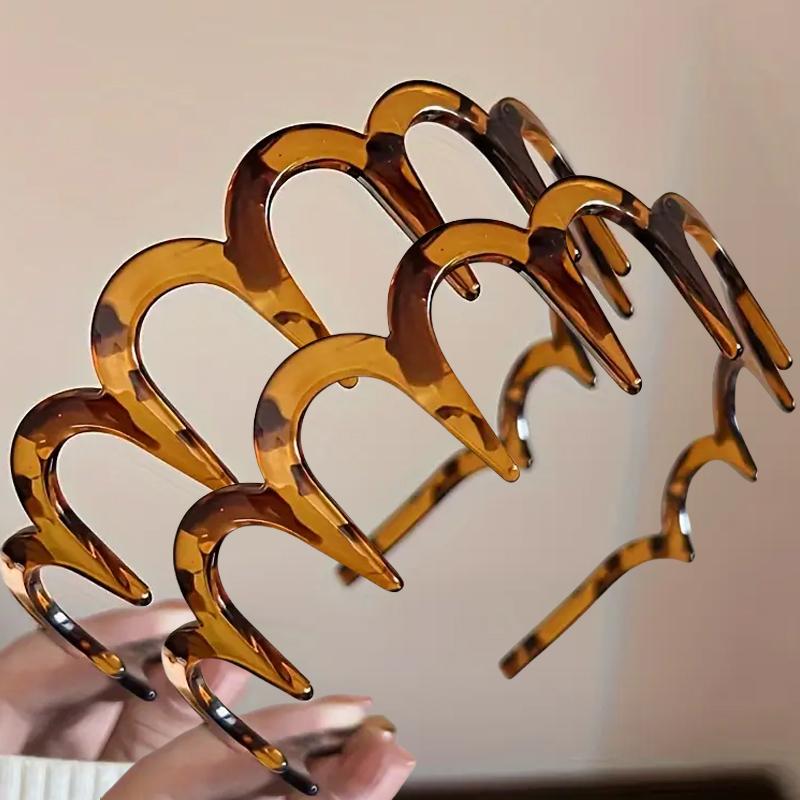 1/2pcs Fashion Wave Headbands for Women Solid Color Toothed Non-slip Hair Bands Girl Face Wash Sports Hairbands Hair Accessories