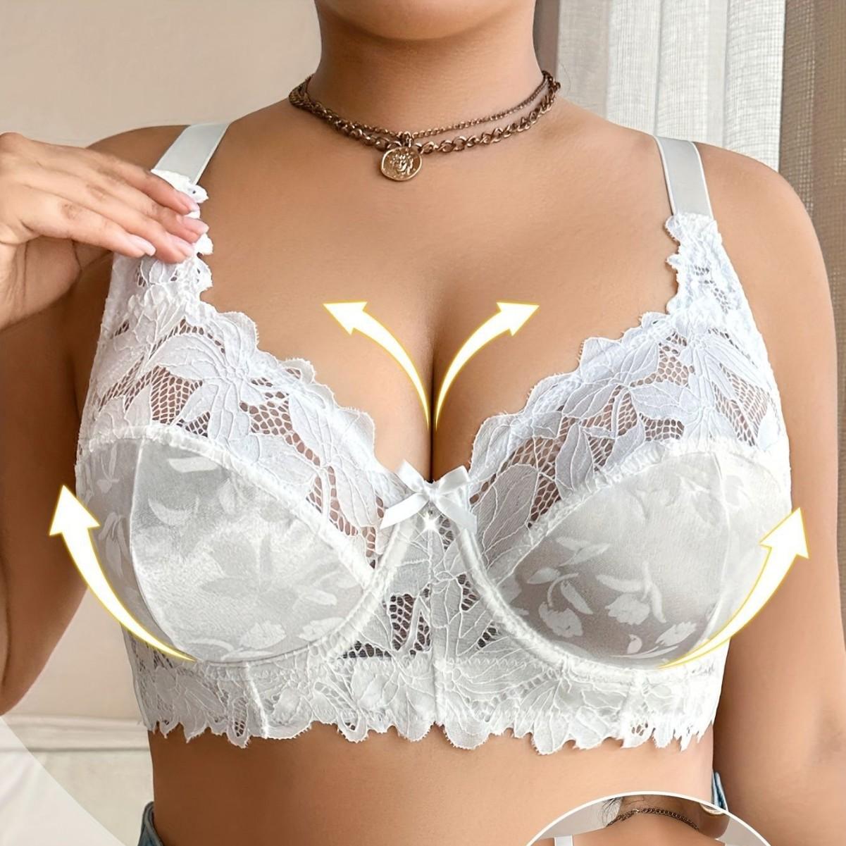 

Сексуальный и соблазнительный кружевной бюстгальтер большого размера для большой груди 110D белый