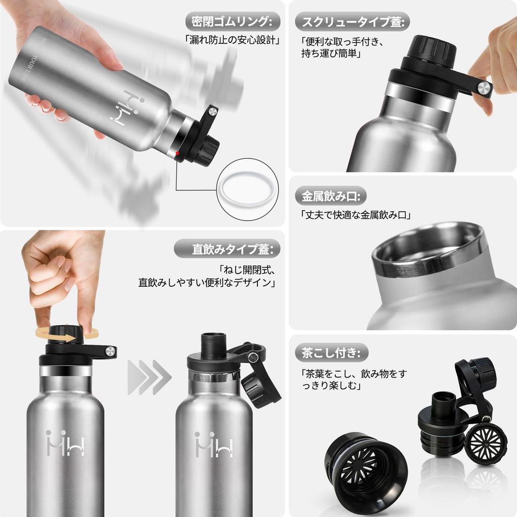 KollyKolla 750ml Insulated Stainless Steel Water Bottle, Seamless Design, Large Capacity, Lightweight, Easy To Clean, Suitable for Bicycles, Coffee,