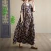 Short Sleeve Plus Size Cotton Vintage Floral New In Dresses for Women Casual Loose Maxi Long Summer Dress