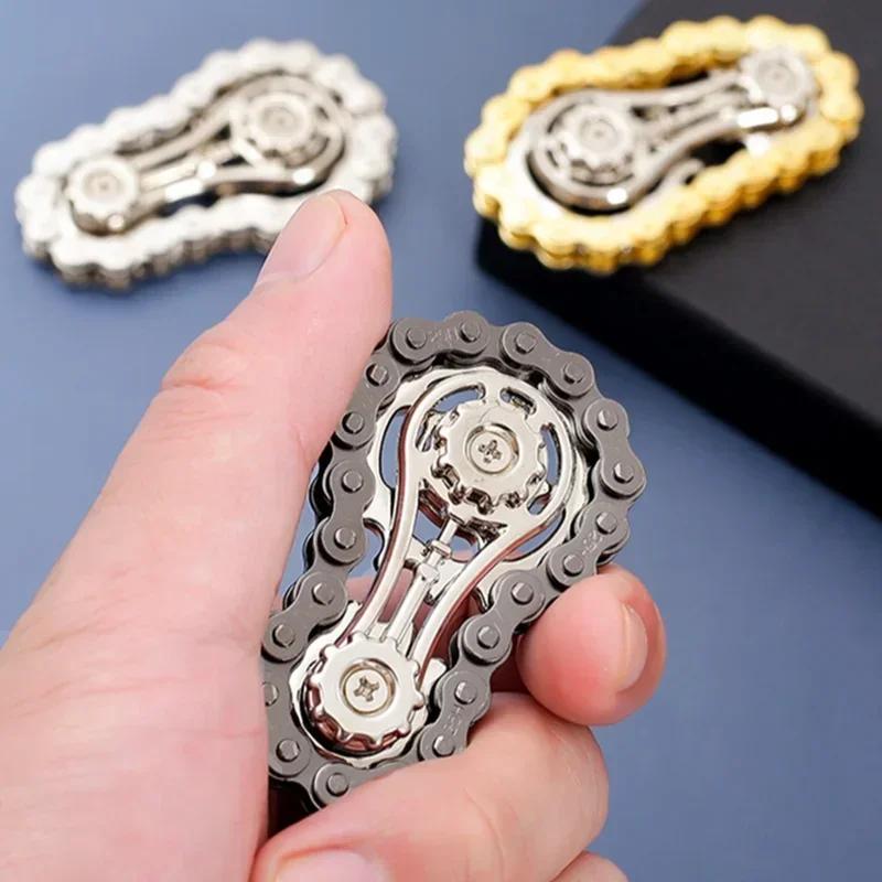 Mechanical EDC Gear Fidget Spinner Stress Relief Sprockets Flywheel Fingertip Gyro Fidget Spinner Desk Toy for Adults