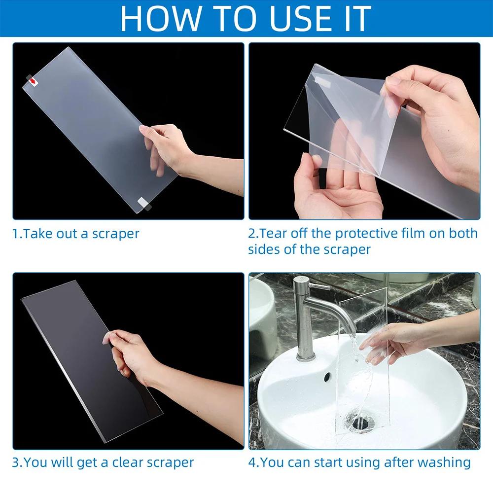 4 Sizes Acrylic Cake Scraper Comb Transparent Cake Decorating Scraper Long Butter Cream Smoother Fondant Smoother Icing Tools