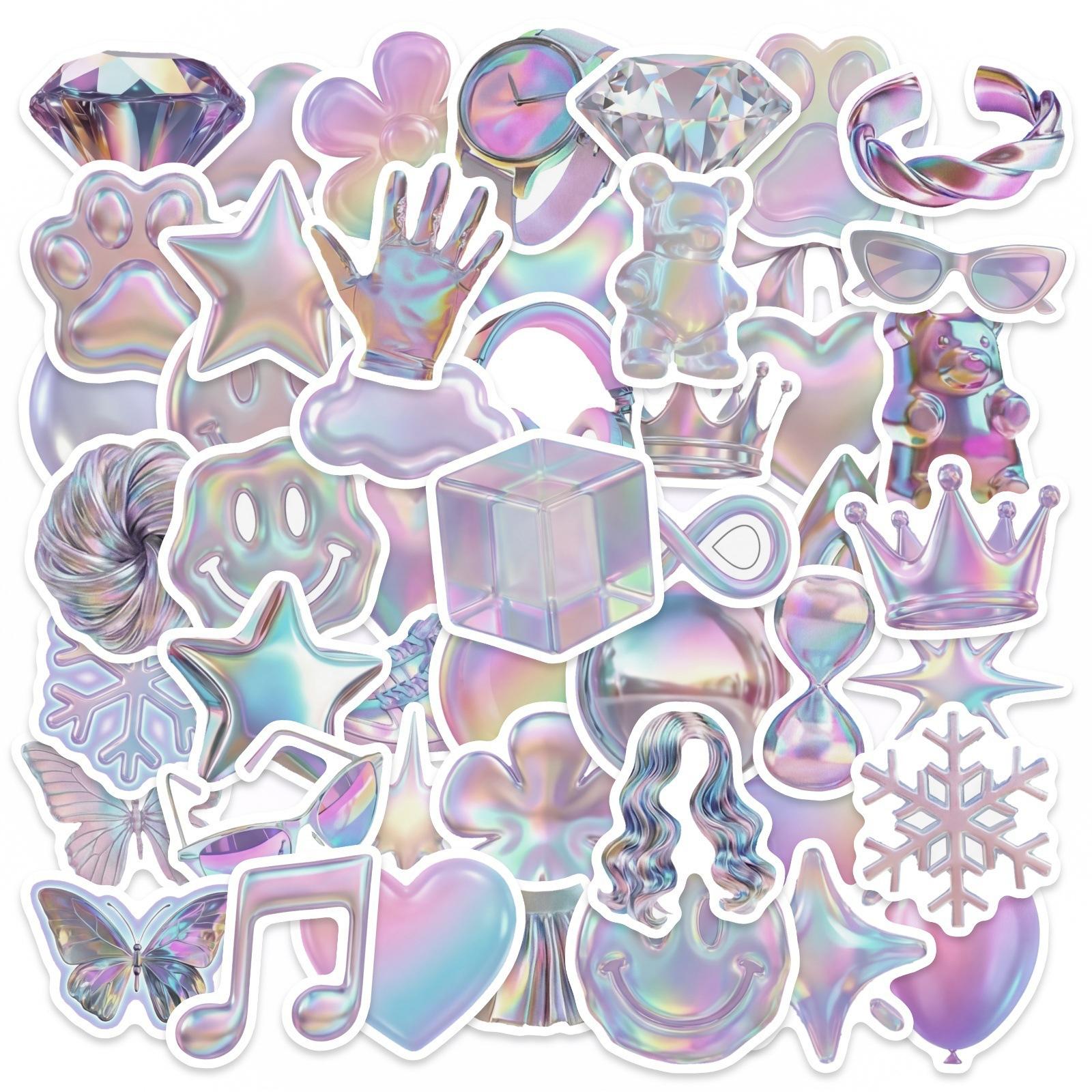 

50 Y2K Symphony Neon Stickers Diy Creative Luggage Waterproof Stickers Computer Tablet Decoration