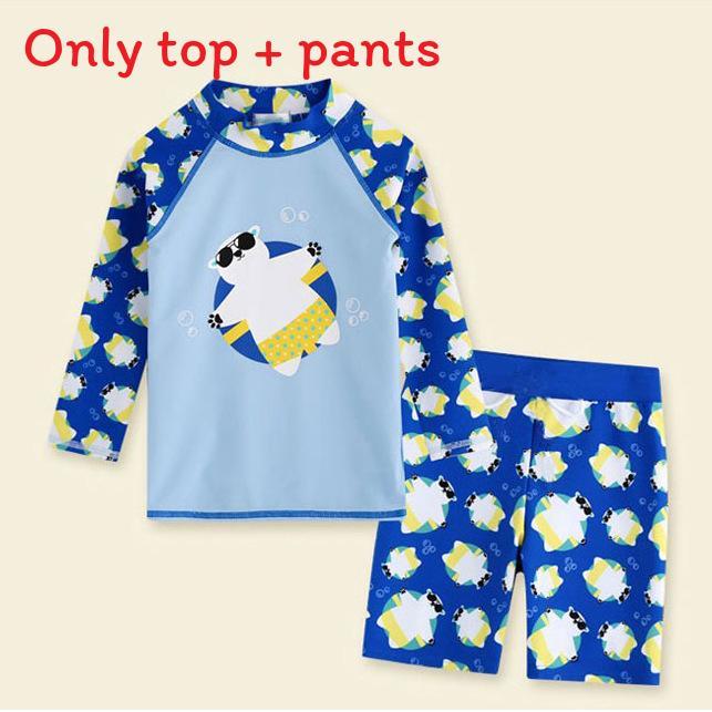 Childrens Swimwear Boys Split Long Sleeve Quickdry Polyester Sun Protection For Water Sports