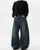 American Retro Washed Distressed Wide-Leg Jeans - Unisex Casual Trend
